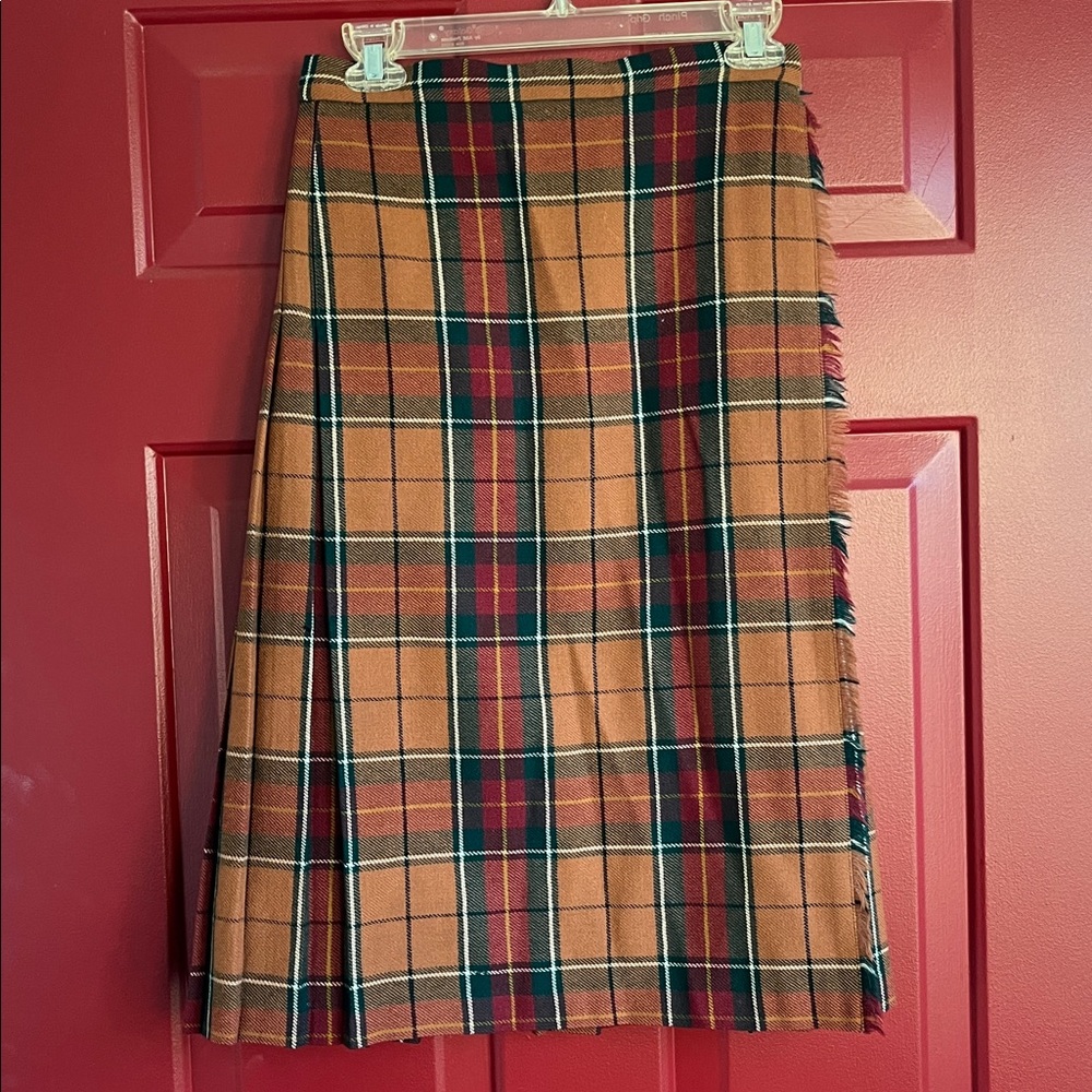 Vintage Women’s  Wool Kilt Skirt Red Rum Check